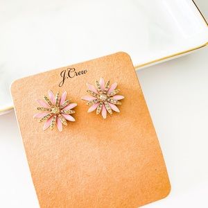 J. Crew Pink Pave Daisy Stud Earrings